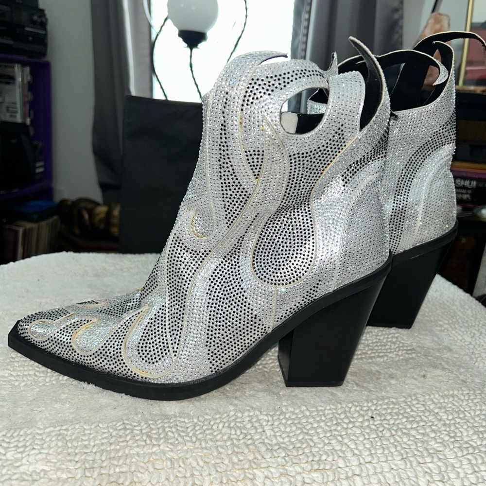 Silver Ankle Boots